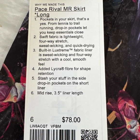 Pace Rival MR Skirt, Long - Picture 3 of 3